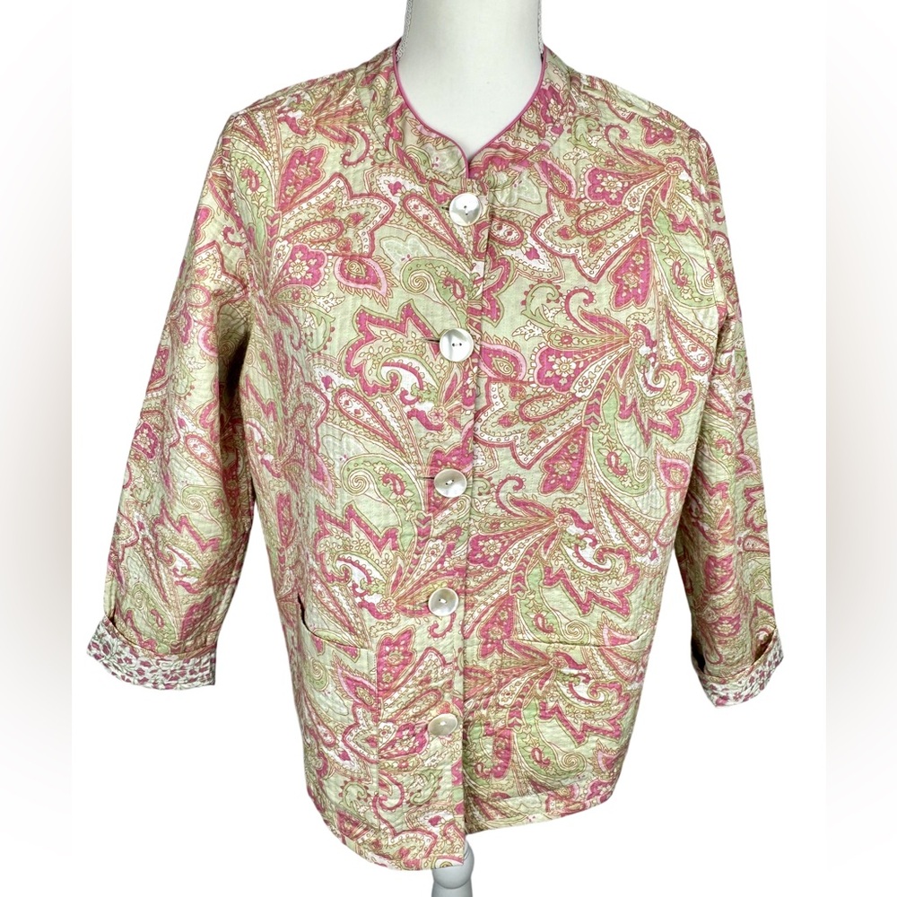 Nomadic Traders Quilted Jacket Reversible Pink Gr… - image 2